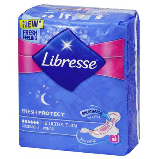Прокладки гигиенические Libresse (Либрессе) Ultra Goodnight Soft №10